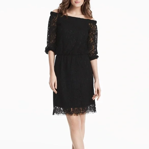 White House Black Market | Dresses | White House Black Market  Offtheshoulder Black Lace Boho Dress Size 6